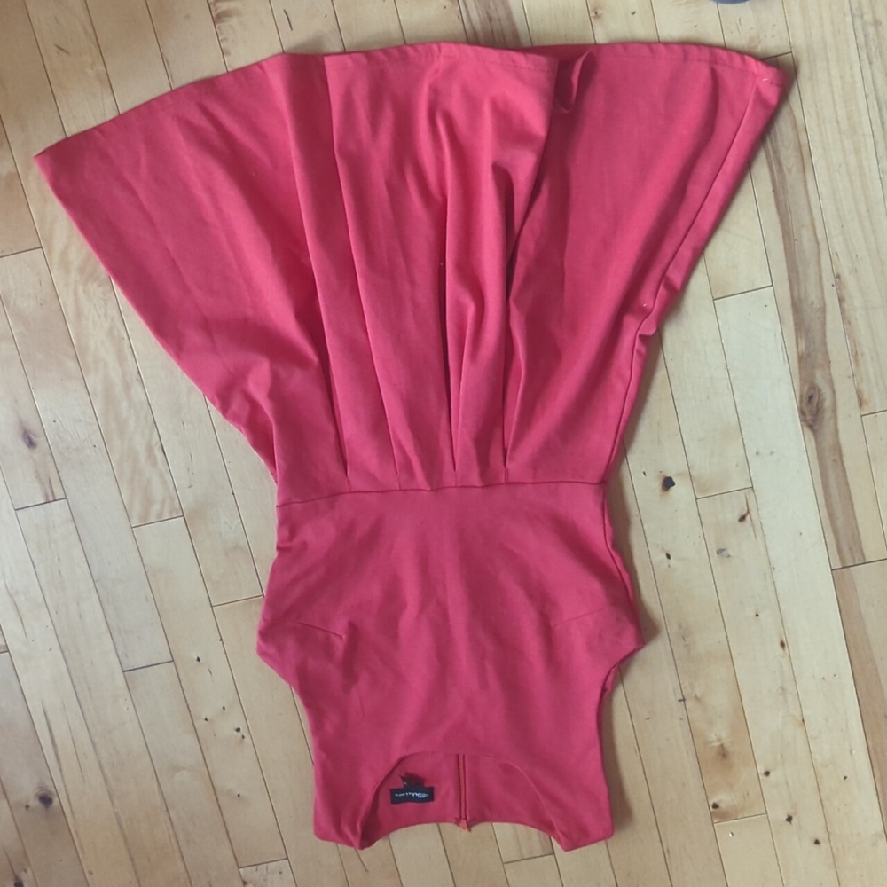 Sleeveless red mini dress